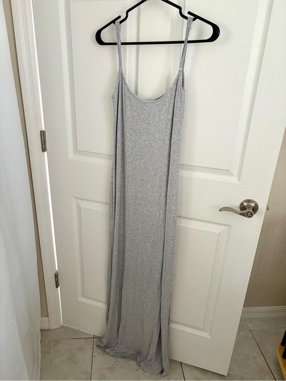 aerie Light Gray Spaghetti Strap Maxi Dress
